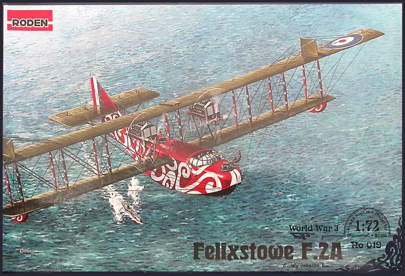 Roden 047 Felixstowe F.2A W/upper Wing Gunner Position Flying Boat 1/72