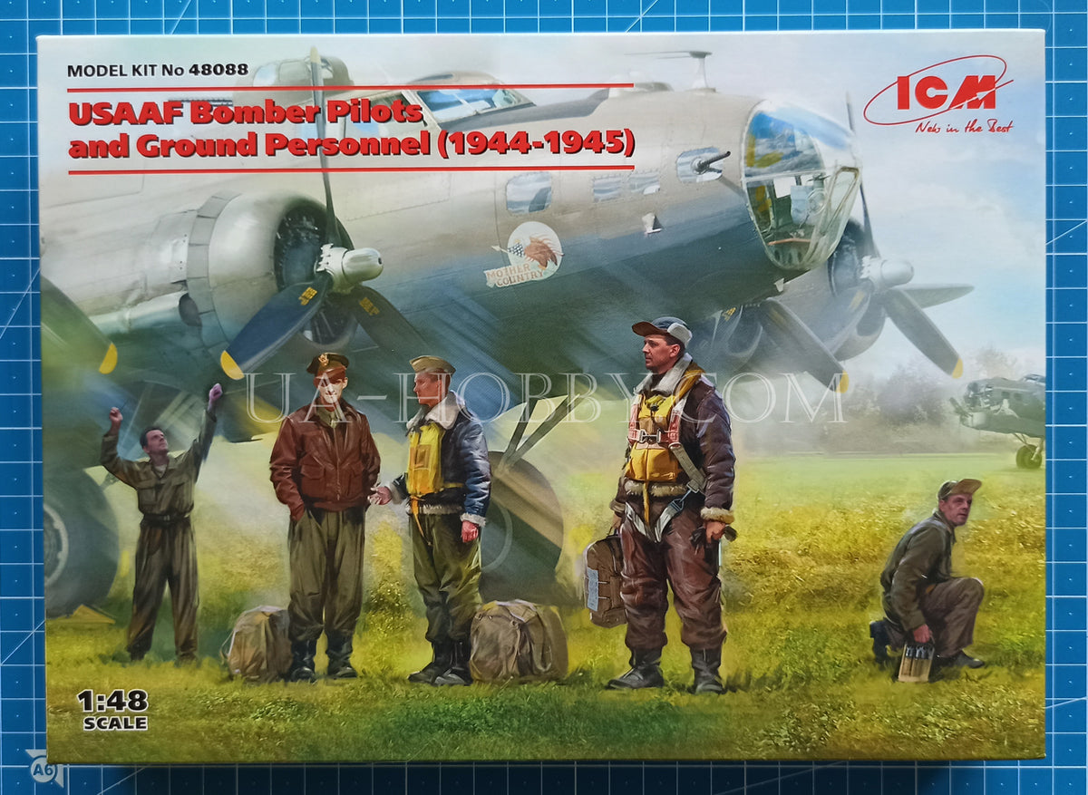 1/48 Plastic Model Kit ICM 48088 USAAF Bomber Pilots and Ground