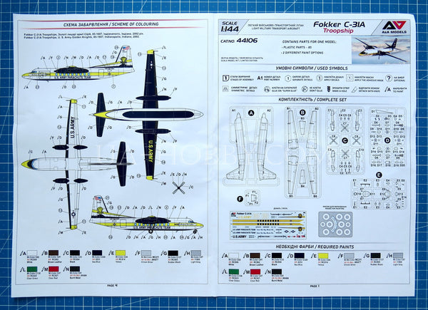 1/144 Fokker C-31A. A&A Models 44106