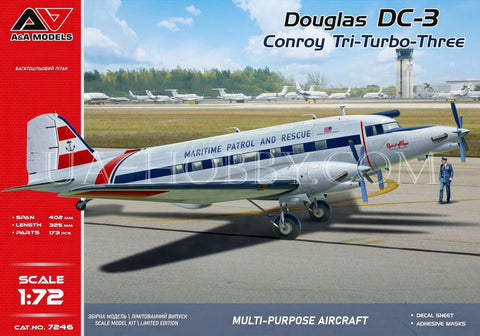 1/72 Douglas DC-3 Conroy Tri-Turbo-Three. A&A Models 7246