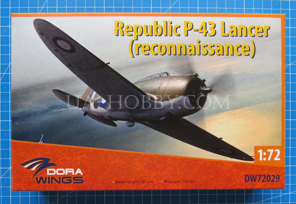 1/72 Republic P-43 Lancer (reconnaissance). Dora Wings DW72029