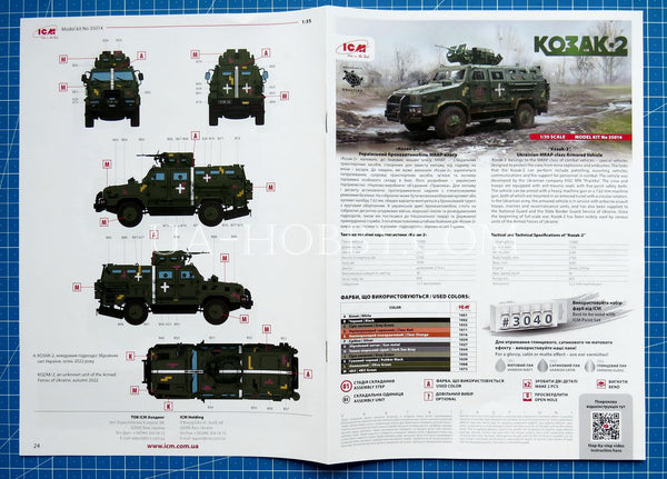 1/35 Kozak-2 Ukrainian MRAP-class Armored Vehicle. ICM 35014