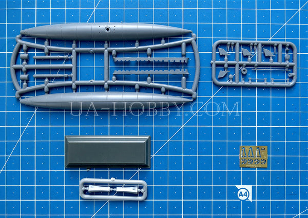 1/144 Gymnote Q1 1889 all-electric submarine. MikroMir 144-043