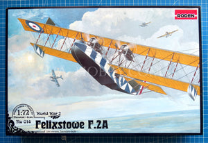 1/72 Felixstowe F.2A Late version, Saunders-built. Roden 014