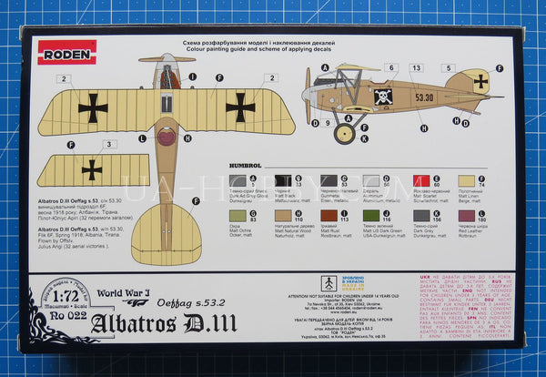 1/72 Albatros D.III Oeffag s.53.2. Roden 022