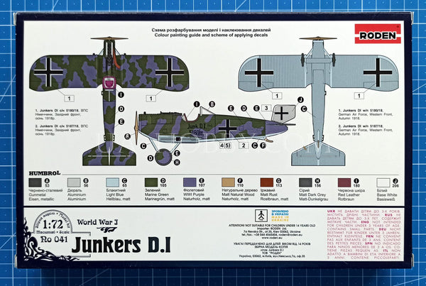 1/72 Junkers D.I late. Roden 041