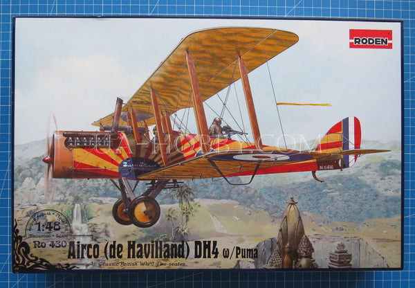 1/48 Airco (de Havilland) DH4 w / Puma. Roden 430