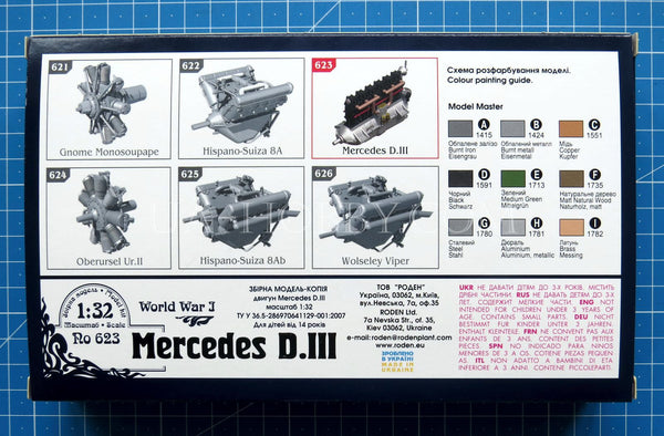 1/32 Mercedes D.III 160 H.P.. Roden 623