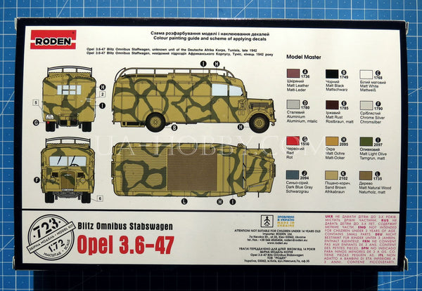 1/72 Opel 3.6-47 Blitz Omnibus Stabswagen. Roden 723