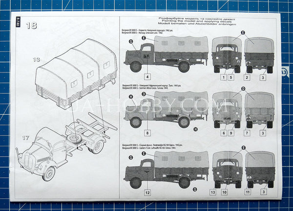1/72 Borgward B 3000 S WWII German Army Truck. Roden 740