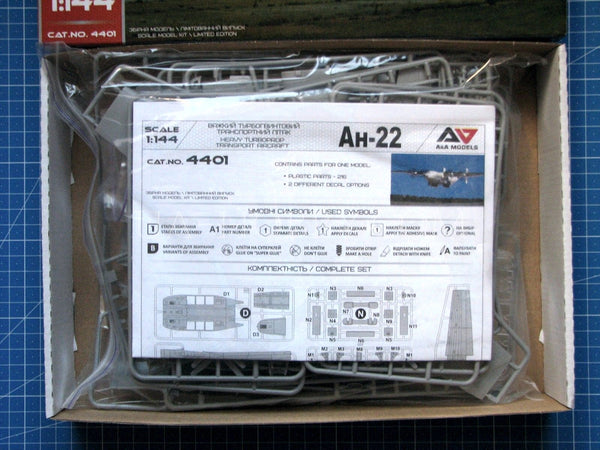 1/144 An-22 Heavy Turboprop Transport Aircraft. A&A Models 4401