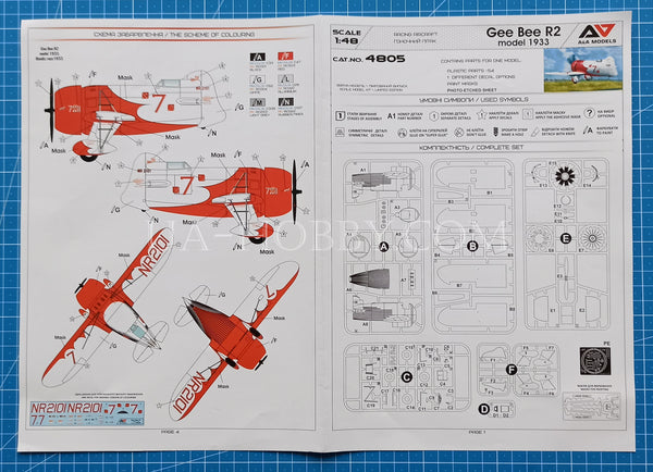 1/48 Gee Bee R2 Model 1933. A&A Models 4805
