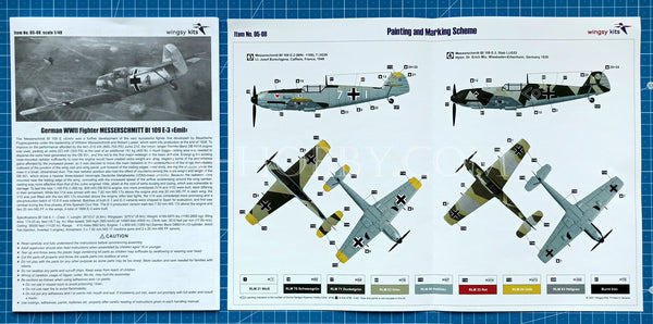 1/48 Bf 109E-3 "Emil". Wingsy Kits D5-08