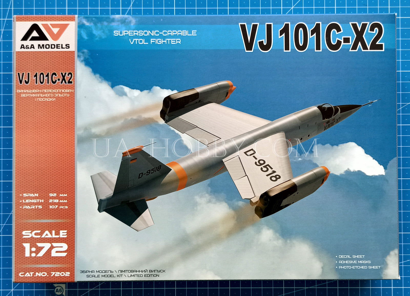 1/72 VJ101C-X2 Supersonic capable VTOL fighter. A&A Models 7202