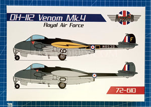 1/72 DH-112 Venom Mk.4 Royal Air Force. AccsGB 72-610