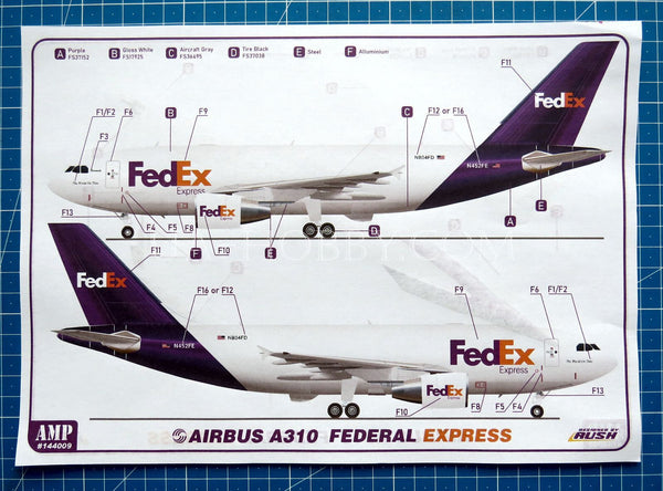 1/144 Airbus A310-300 Delta + Fedex. AMP 144009