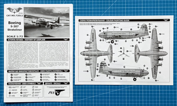 1/72 Boeing S-307 Stratoliner. Limited Edition, 1 of 150pcs. Bat Project 72012.