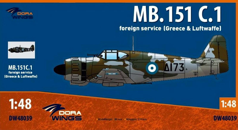 1/48 Marcel-Bloch MB.151 Hellenic AF / Luftwaffe. Dora Wings DW48039