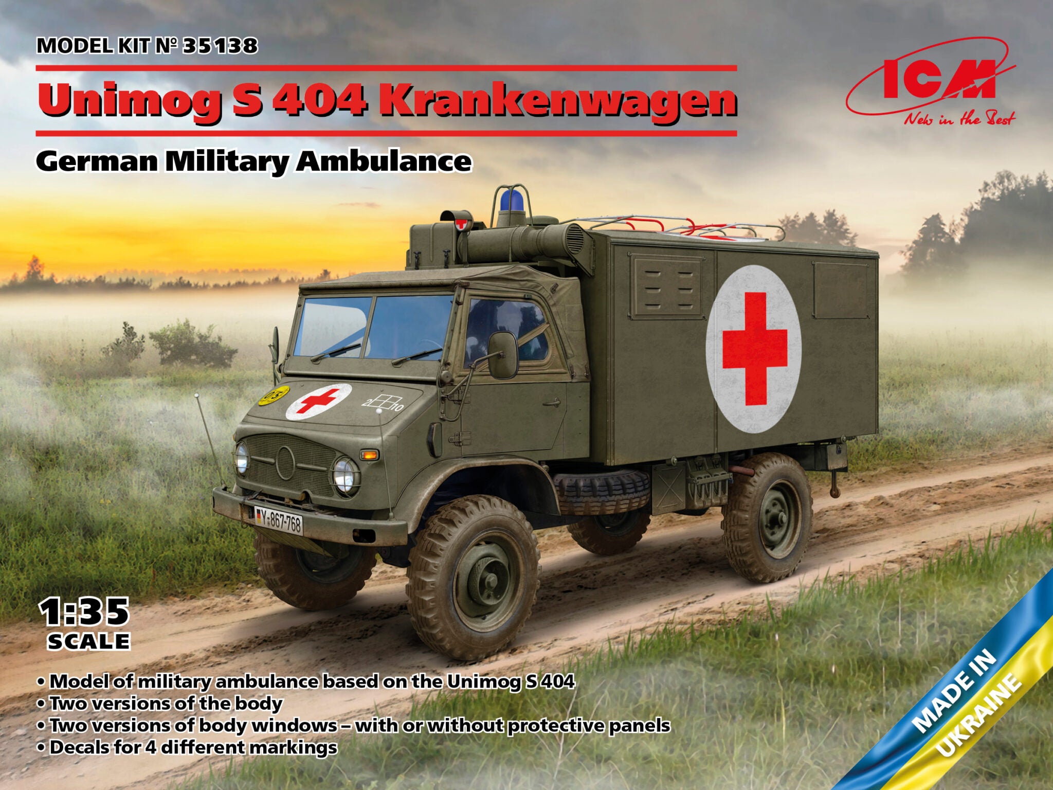 1/35 Unimog S 404 Krankenwagen. ICM 35138 – UA-hobby