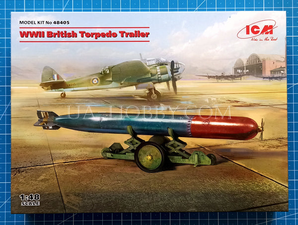 1/48 WWII British Torpedo and Trailer. ICM 48405