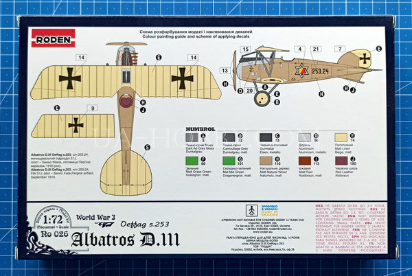 1/72 Albatros D.III Oeffag s.253. Roden 026