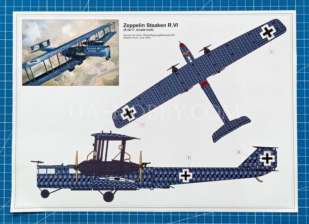 1/72 Zeppelin Staaken R.VI Aviatik built, R52/17. Roden 050 – UA-hobby