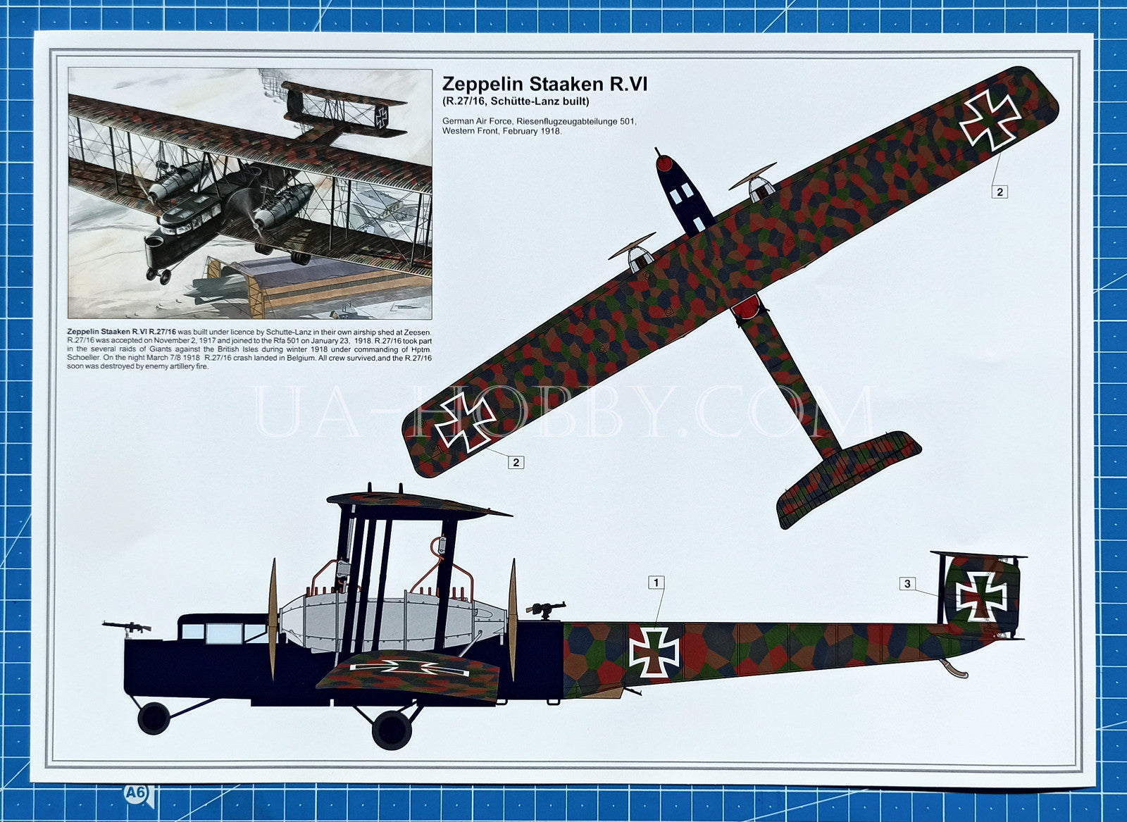 1/72 Zeppelin Staaken R.VI Schutte-Lanz built, R27/16. Roden 055