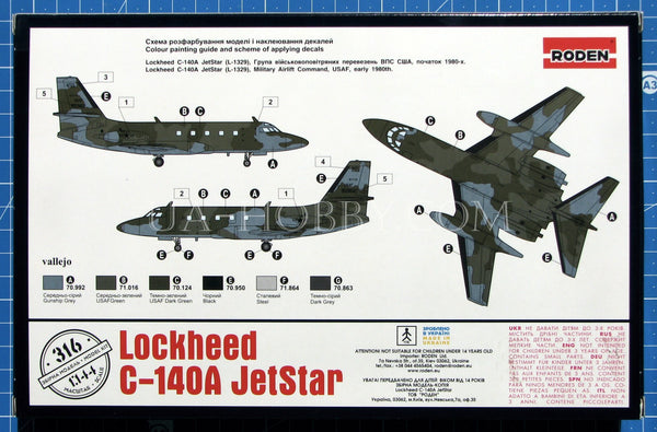 1/144 Lockheed C-140A Jetstar. Roden 316