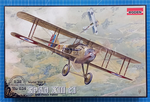 1/32 SPAD XIII c1 WWI French Fighter. Roden 634